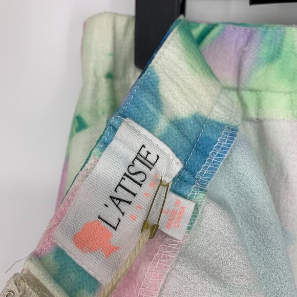 L'ATISTE Skirt Watercolor Maxi High Slit Colorful Flowy - Picture 10 of 11